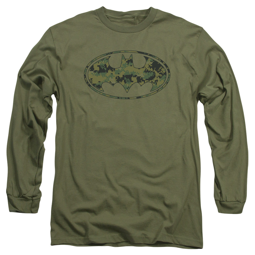 BATMAN/MARINE CAMO SHIELD - L/S ADULT 18/1 - MILITARY GREEN