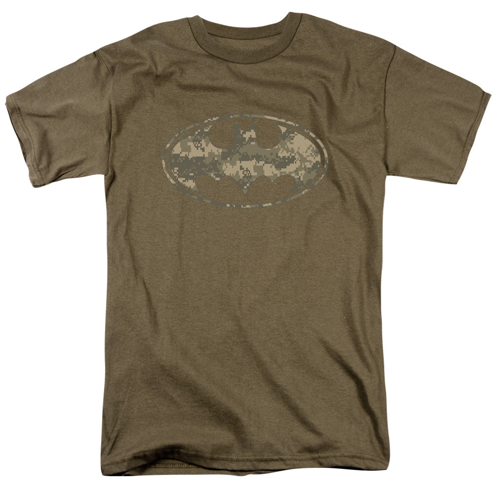 BATMAN/ARMY CAMO SHIELD - S/S ADULT 18/1 - SAFARI GREEN