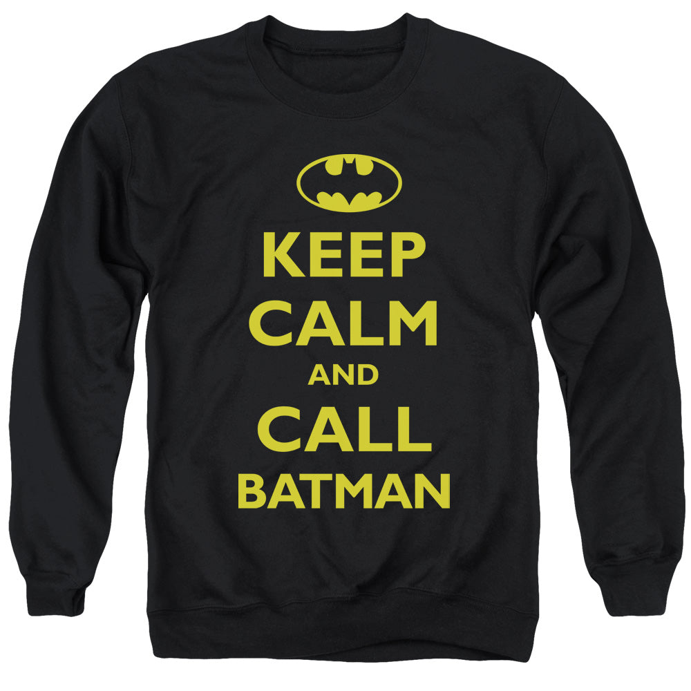 BATMAN/CALL BATMAN - ADULT CREWNECK SWEATSHIRT - BLACK