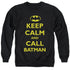 BATMAN/CALL BATMAN - ADULT CREWNECK SWEATSHIRT - BLACK