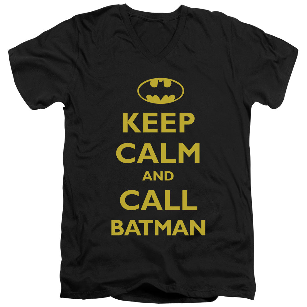 BATMAN/CALL BATMAN - S/S ADULT V-NECK 30/1 - BLACK