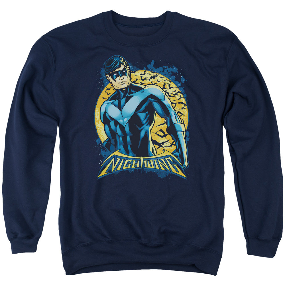 BATMAN/NIGHTWING MOON - ADULT CREWNECK SWEATSHIRT - NAVY