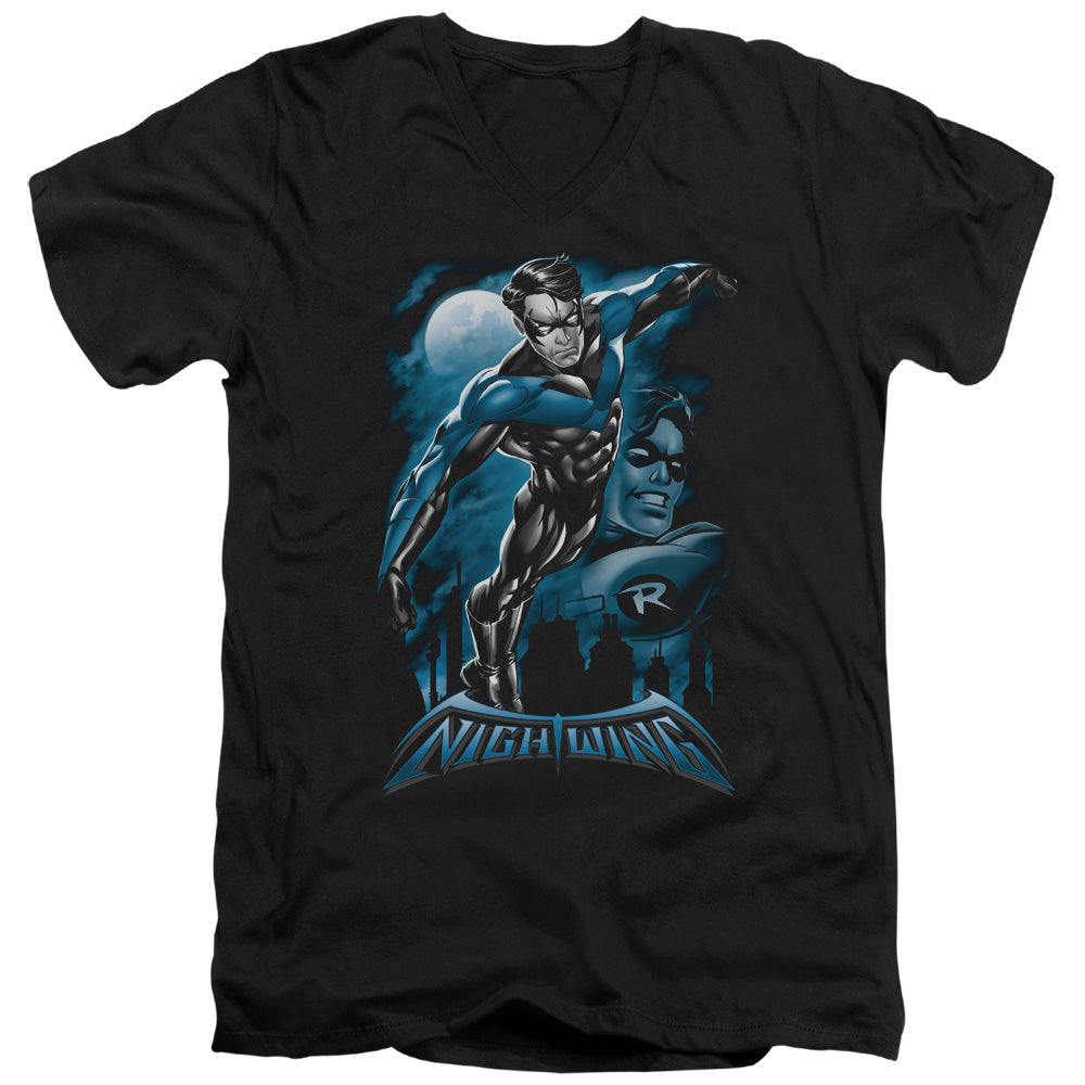 BATMAN/ALL GROWN UP - S/S ADULT V-NECK 30/1 - BLACK