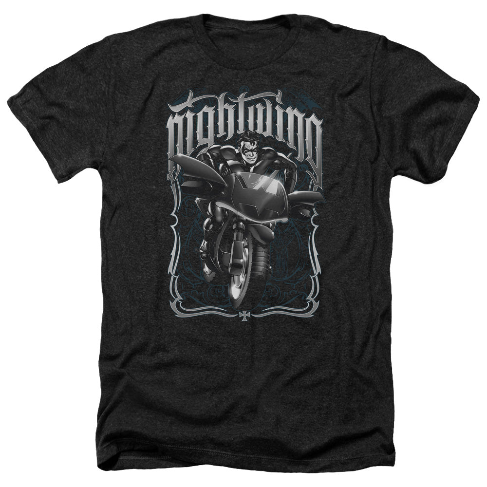 BATMAN/NIGHTWING BIKER - ADULT HEATHER - BLACK