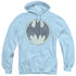 BATMAN/OLD TIME LOGO - ADULT PULLOVER HOODIE - LIGHT BLUE