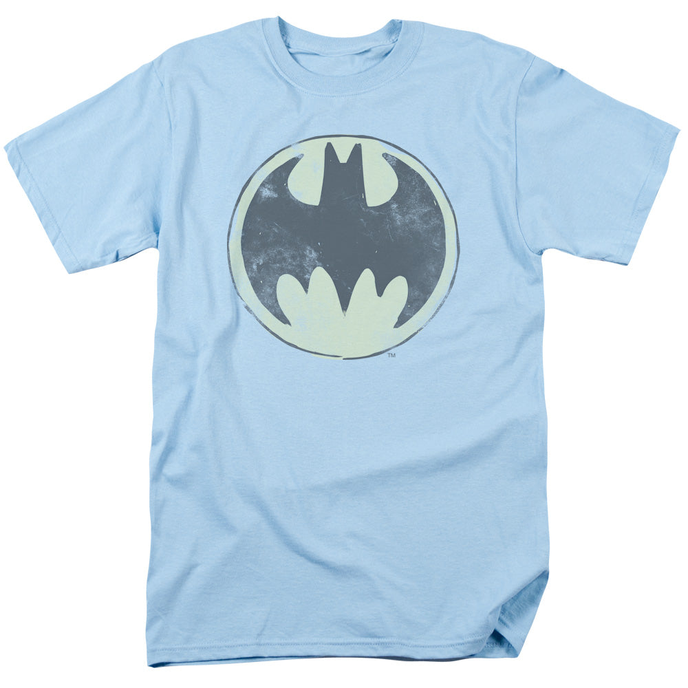 BATMAN/OLD TIME LOGO - S/S ADULT 18/1 - LIGHT BLUE