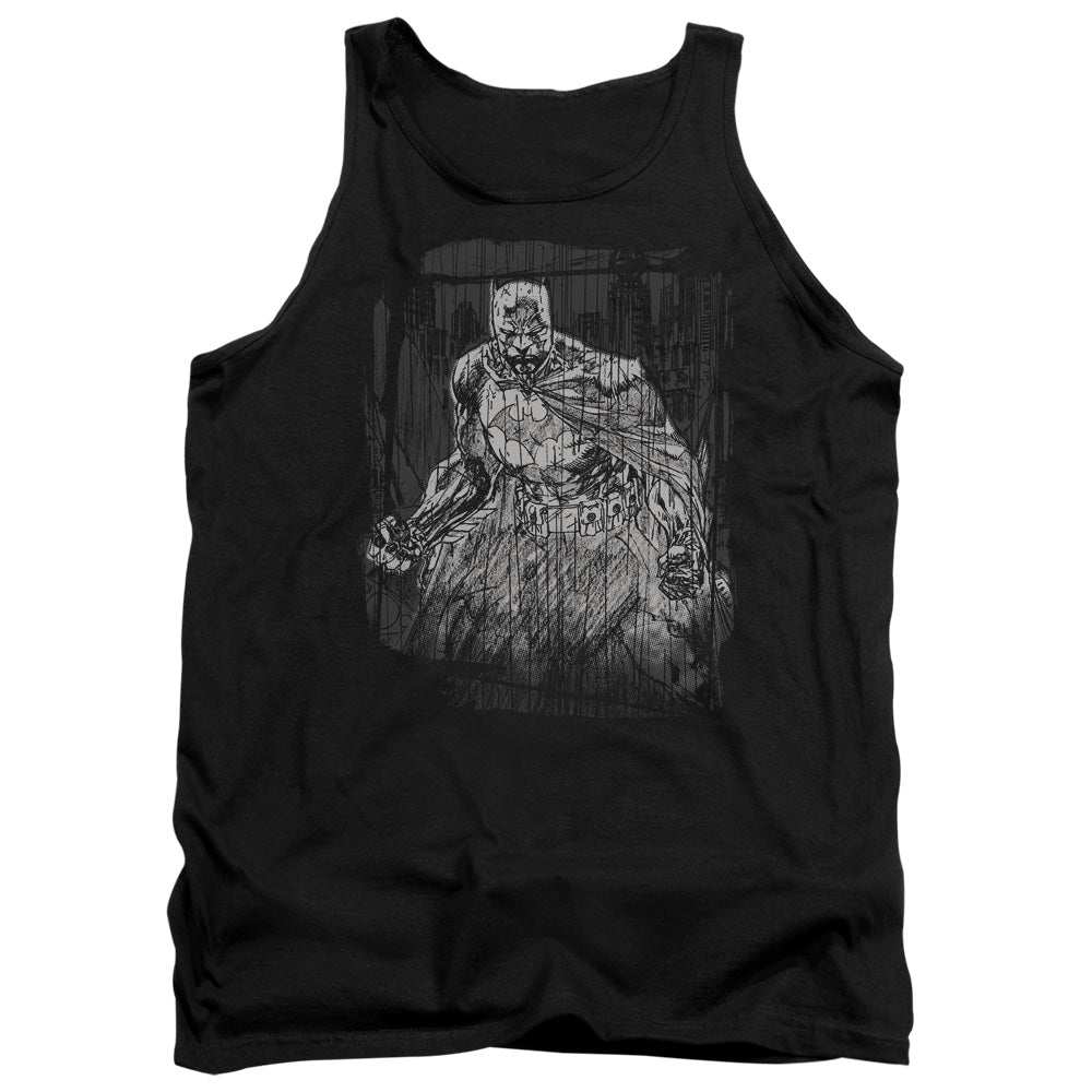 BATMAN/PENCILLED RAIN - ADULT TANK - BLACK