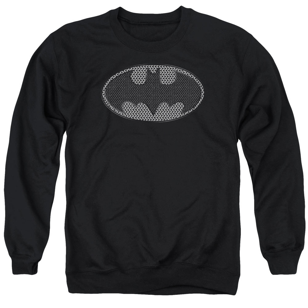 BATMAN/CHAINMAIL SHIELD - ADULT CREWNECK SWEATSHIRT - BLACK