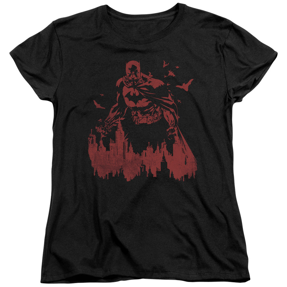 BATMAN/RED KNIGHT - S/S WOMENS TEE - BLACK