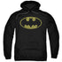 BATMAN/WORD LOGO - ADULT PULLOVER HOODIE - BLACK