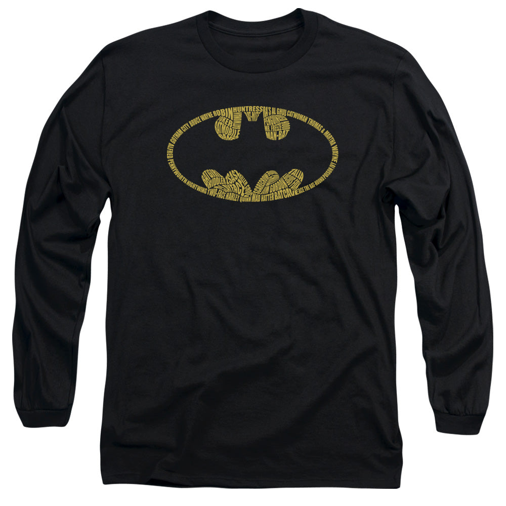 BATMAN/WORD LOGO - L/S ADULT 18/1 - BLACK