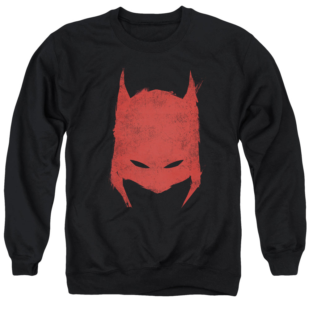 BATMAN/HACKED &AMP; SCRATCHED - ADULT CREWNECK SWEATSHIRT - BLACK