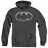 BATMAN/SMOKE SIGNAL - ADULT HEATHER HOODIE - BLACK