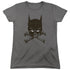 BATMAN/BAT AND BONES - S/S WOMENS TEE - CHARCOAL