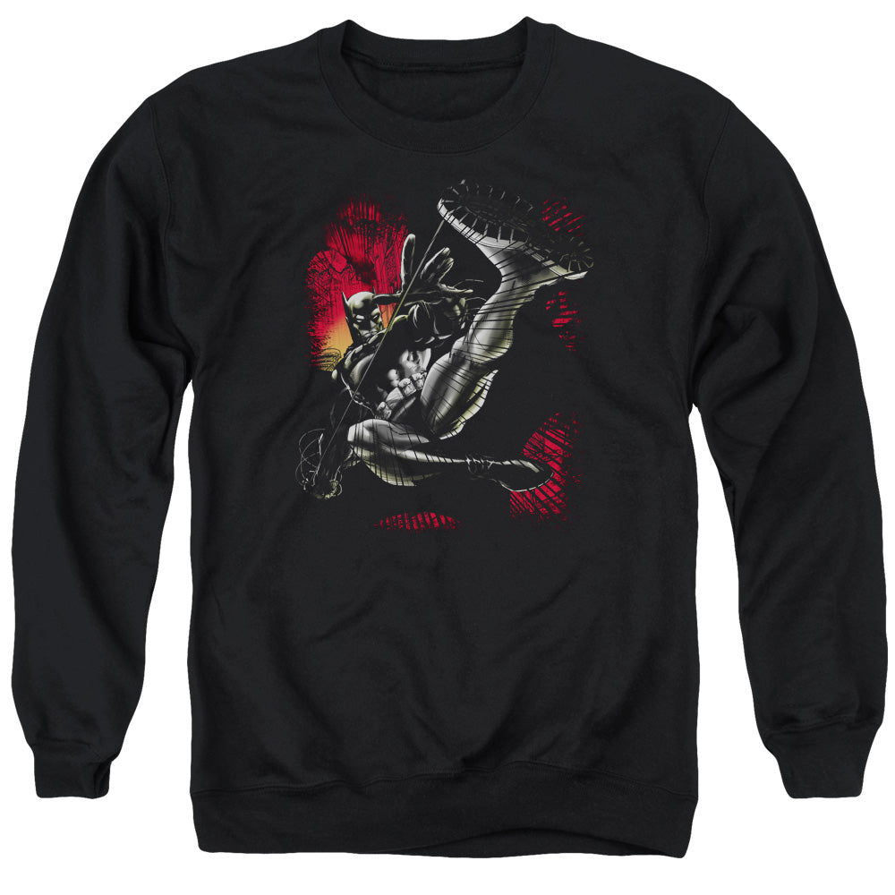 BATMAN/KICK SWING - ADULT CREWNECK SWEATSHIRT - BLACK