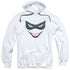 BATMAN/HARLEY FACE - ADULT PULLOVER HOODIE - WHITE