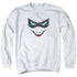 BATMAN/HARLEY FACE - ADULT CREWNECK SWEATSHIRT - WHITE