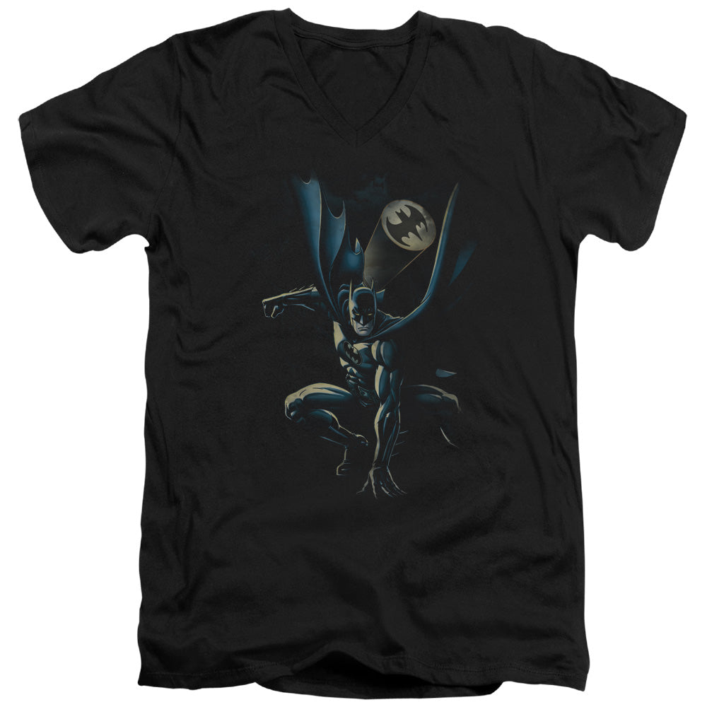 BATMAN/CALLING ALL BATS - S/S ADULT V-NECK 30/1 - BLACK