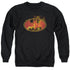 BATMAN/FLAMES LOGO - ADULT CREWNECK SWEATSHIRT - BLACK