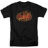 BATMAN/FLAMES LOGO - S/S ADULT 18/1 - BLACK