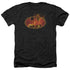 BATMAN/FLAMES LOGO - ADULT HEATHER - BLACK