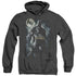 BATMAN/THE KNIGHT - ADULT HEATHER HOODIE - BLACK
