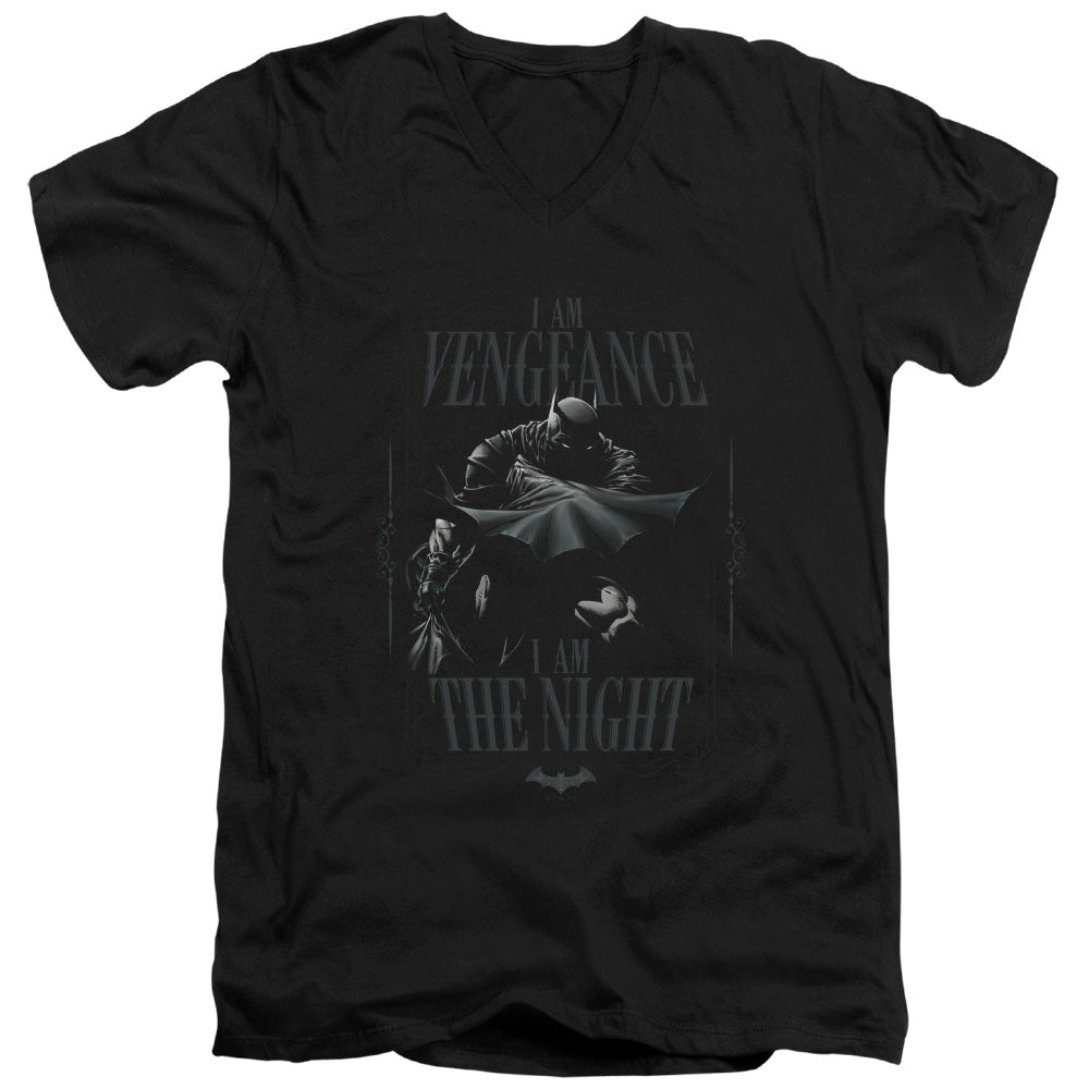 BATMAN/I AM - S/S ADULT V-NECK 30/1 - BLACK