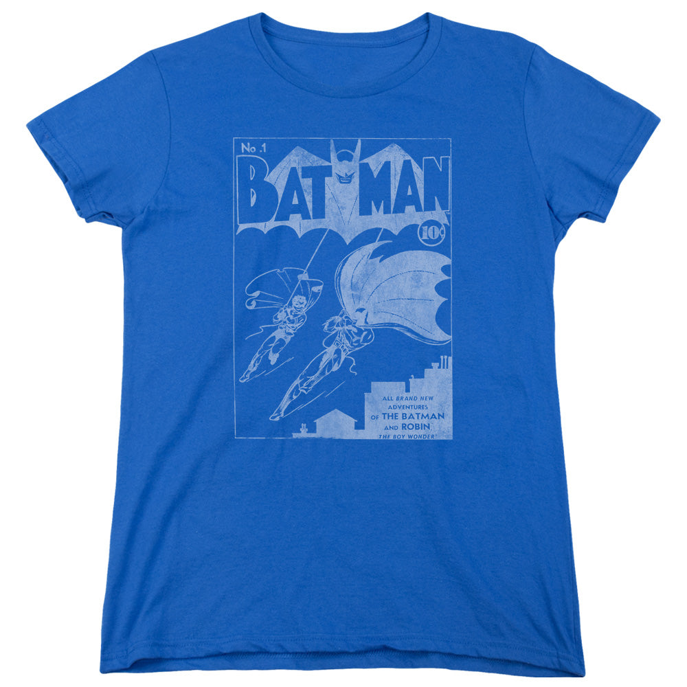 BATMAN/ISSUE 1 COVER - S/S WOMENS TEE - ROYAL BLUE