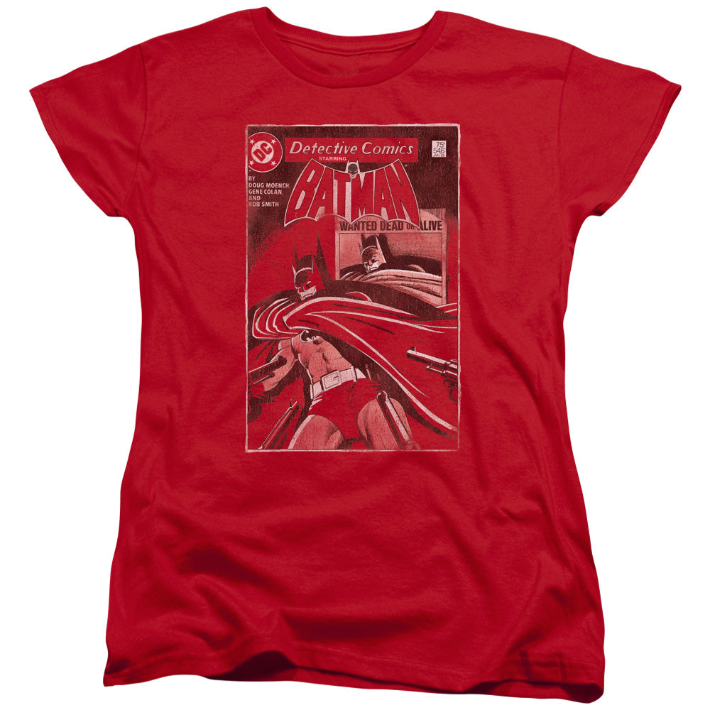 BATMAN/DOA COVER - S/S WOMENS TEE - RED