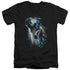 BATMAN/BAT CRASH - S/S ADULT V-NECK 30/1 - BLACK