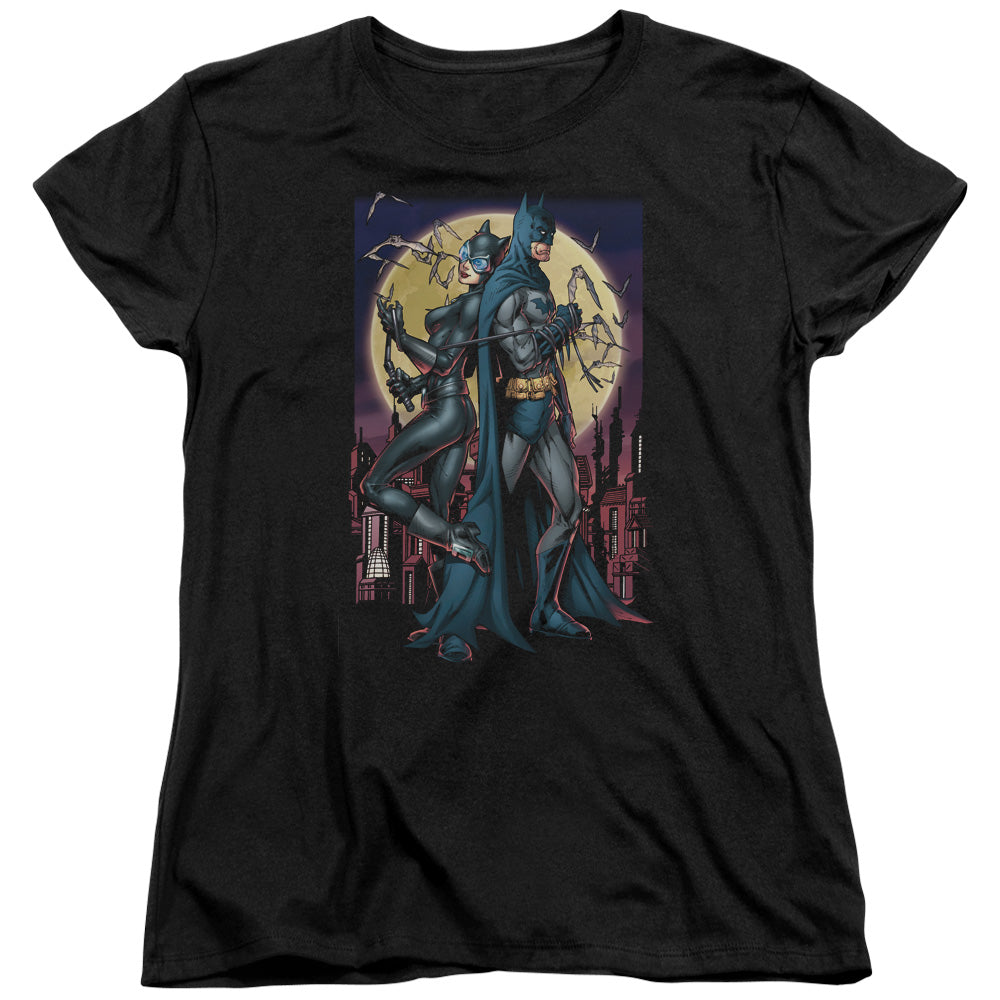 BATMAN/PAINT THE TOWN RED - S/S WOMENS TEE - BLACK