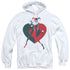 BATMAN/HARELY  HEART - ADULT PULLOVER HOODIE - WHITE