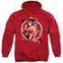 BATMAN/HARLEY Q - ADULT PULLOVER HOODIE - RED