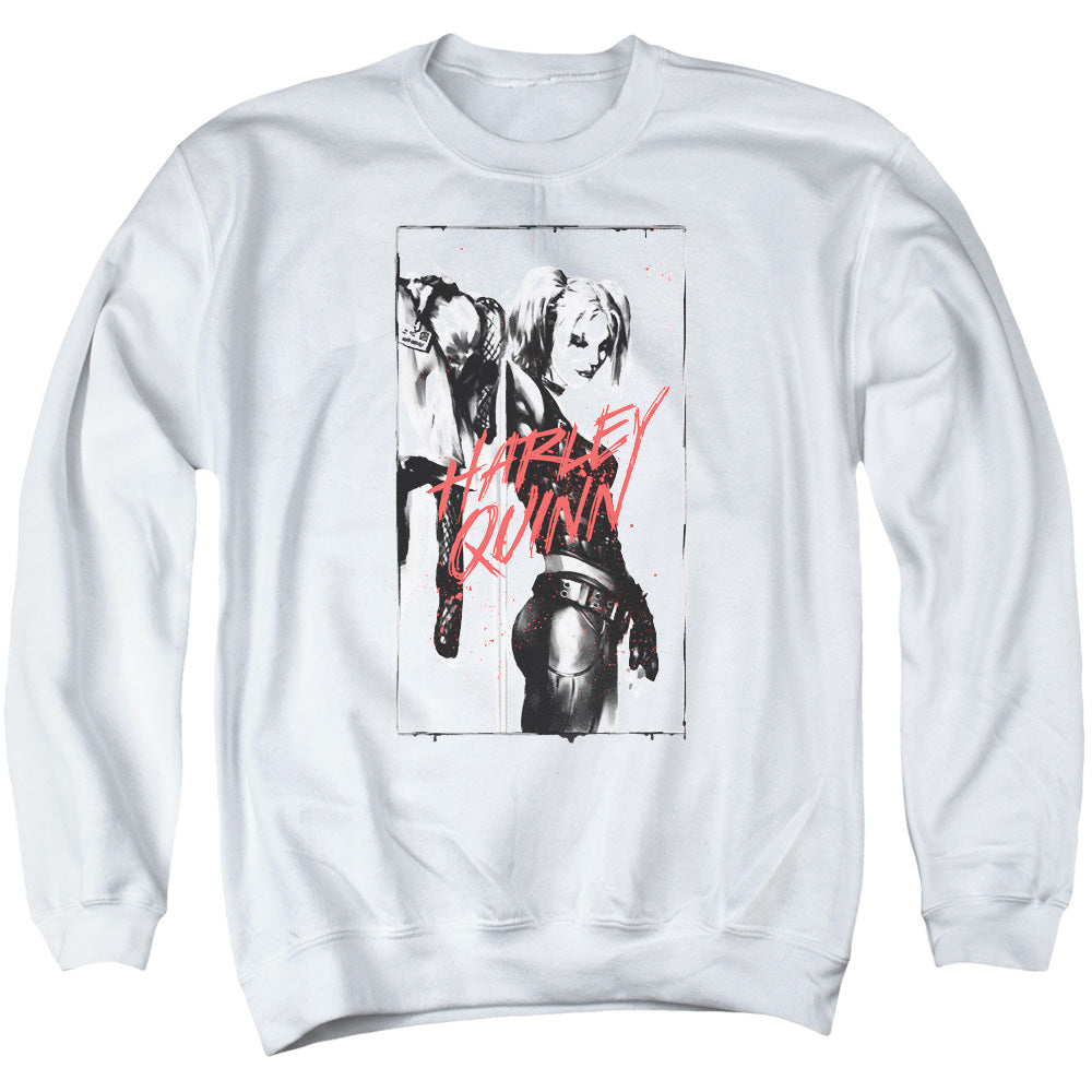BATMAN/INKED QUINN - ADULT CREWNECK SWEATSHIRT - WHITE