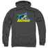 BATMAN/8 BIT CAPE - ADULT PULLOVER HOODIE - CHARCOAL