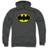 BATMAN/PIXEL SYMBOL - ADULT PULLOVER HOODIE - CHARCOAL