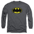 BATMAN/PIXEL SYMBOL - L/S ADULT 18/1 - CHARCOAL