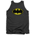 BATMAN/PIXEL SYMBOL - ADULT TANK - CHARCOAL