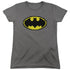 BATMAN/PIXEL SYMBOL - S/S WOMENS TEE - CHARCOAL