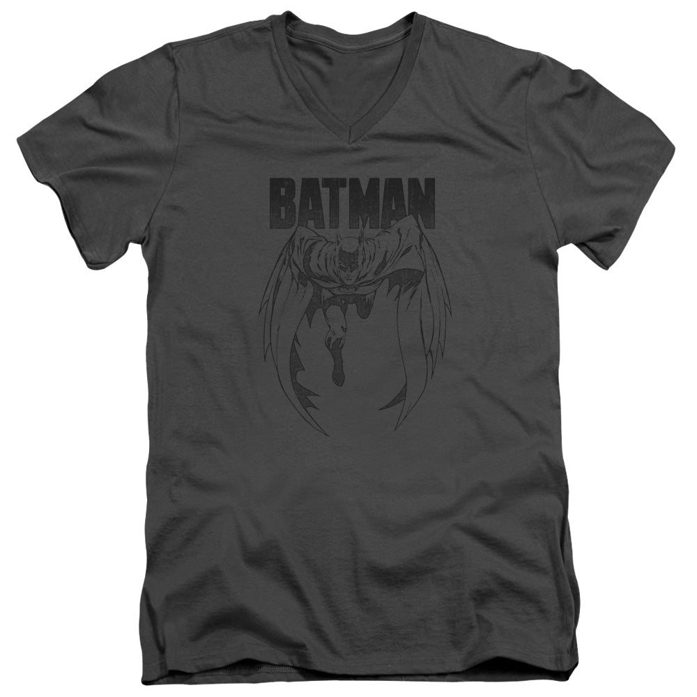BATMAN/GREY NOISE - S/S ADULT V-NECK 30/1 - CHARCOAL