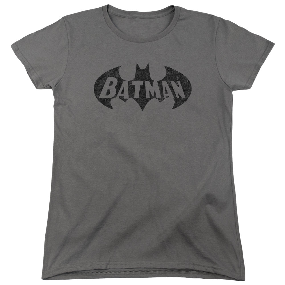 BATMAN/CRACKLE BAT - S/S WOMENS TEE - CHARCOAL