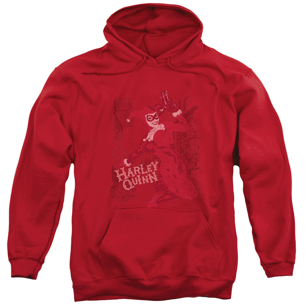 BATMAN/HARLEY&#39;S PACKING - ADULT PULLOVER HOODIE - RED