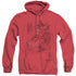 BATMAN/HARLEYS PACKING - ADULT HEATHER HOODIE - RED