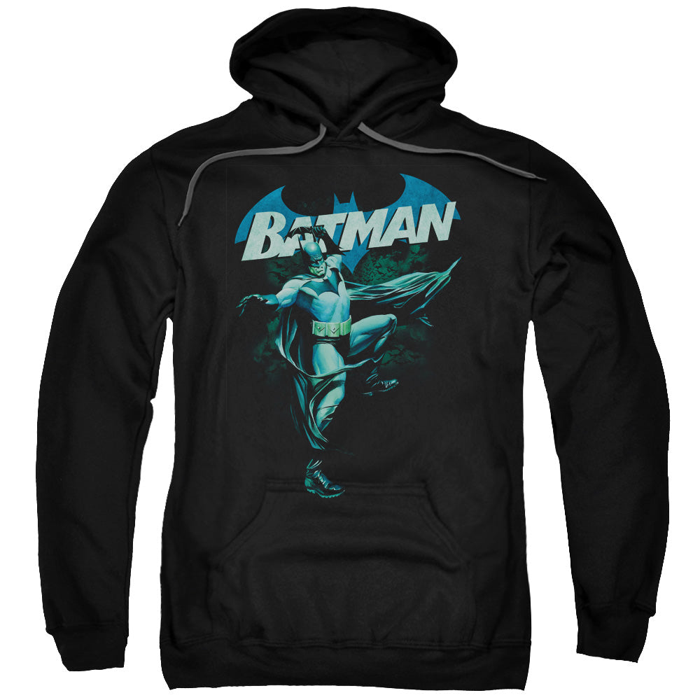 BATMAN/BLUE BAT - ADULT PULLOVER HOODIE - BLACK