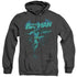 BATMAN/BLUE BAT - ADULT HEATHER HOODIE - BLACK