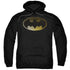 BATMAN/HALFTONE BAT - ADULT PULLOVER HOODIE - BLACK