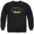 BATMAN/HALFTONE BAT - ADULT CREWNECK SWEATSHIRT - BLACK