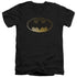 BATMAN/HALFTONE BAT - S/S ADULT V-NECK 30/1 - BLACK