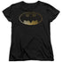 BATMAN/HALFTONE BAT - S/S WOMENS TEE - BLACK