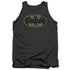 BATMAN/TATTERED LOGO - ADULT TANK - CHARCOAL